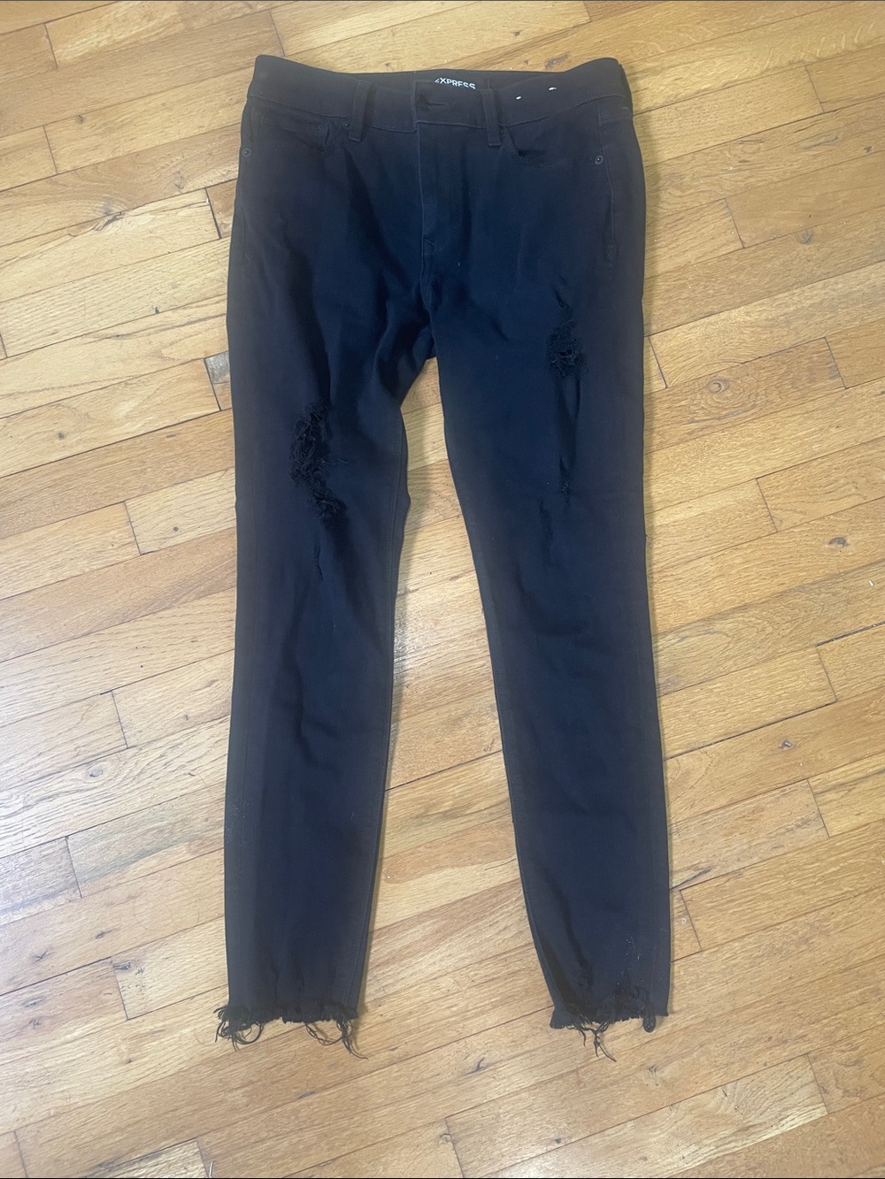 Express black mid rise ankle legging jean